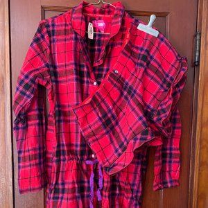 Red and Purple Flannel Sleep Set